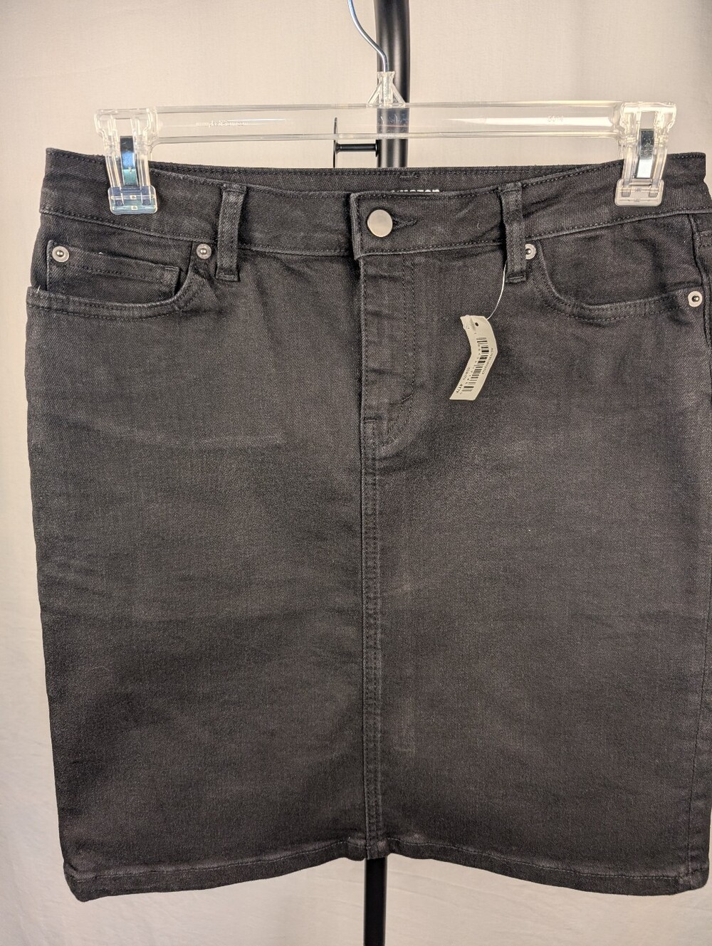 A-116 Amazon Essentials Black Stretch Denim Pencil Skirt Size 10 NWT